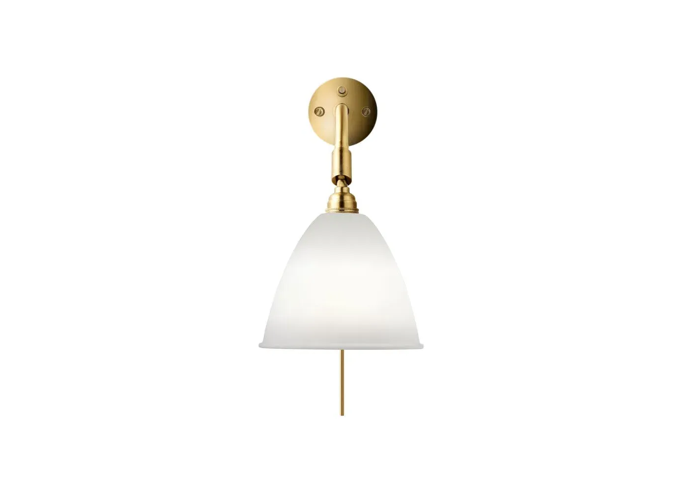 Wall Lamp with Adjustable Shade - Bone China, Brass
