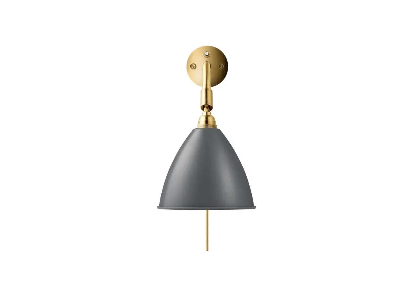 Wall Lamp with Adjustable Shade - Grey, Brass