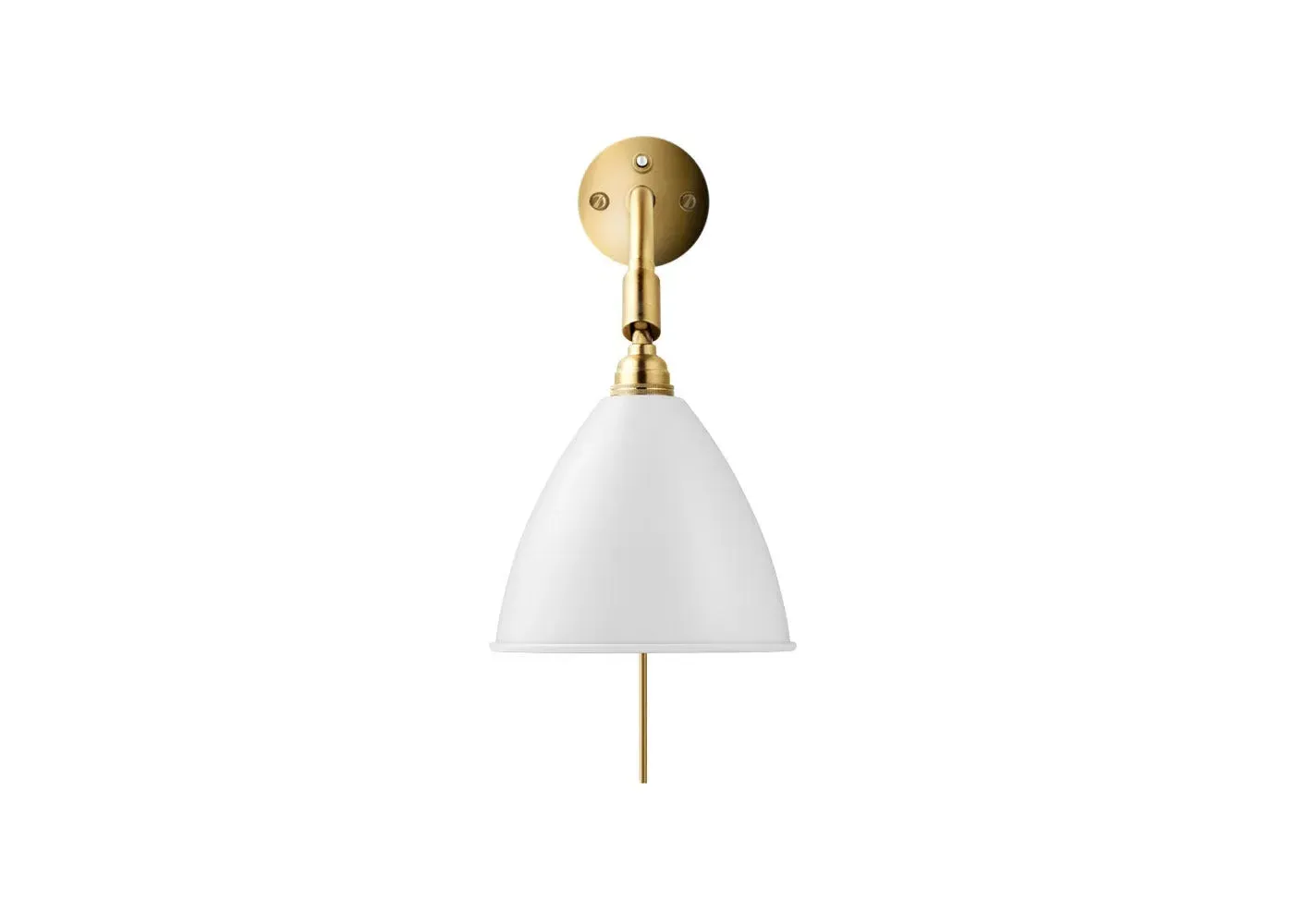 Wall Lamp with Adjustable Shade - White, Brass