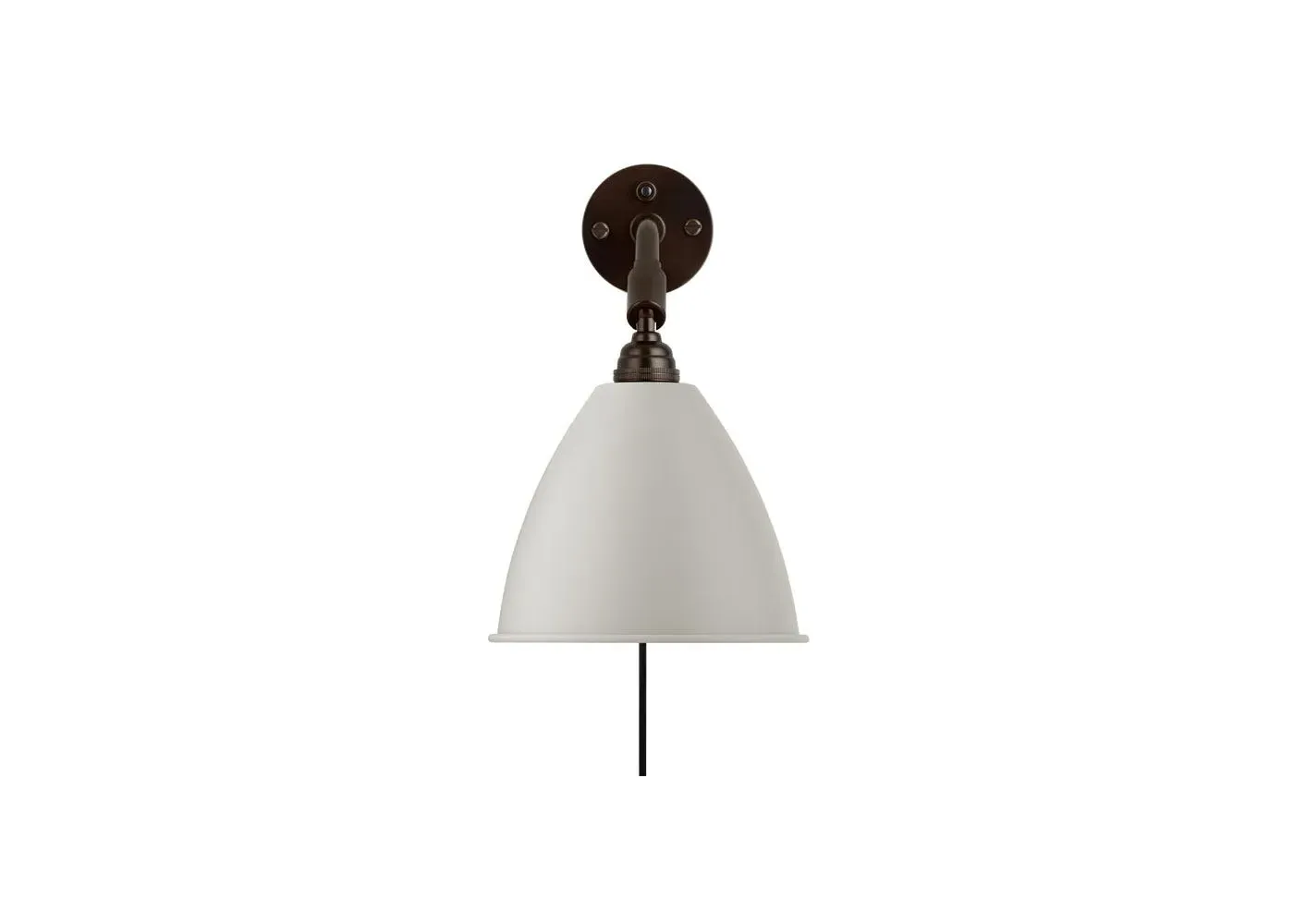 Wall Lamp with Adjustable Shade - White, Brass