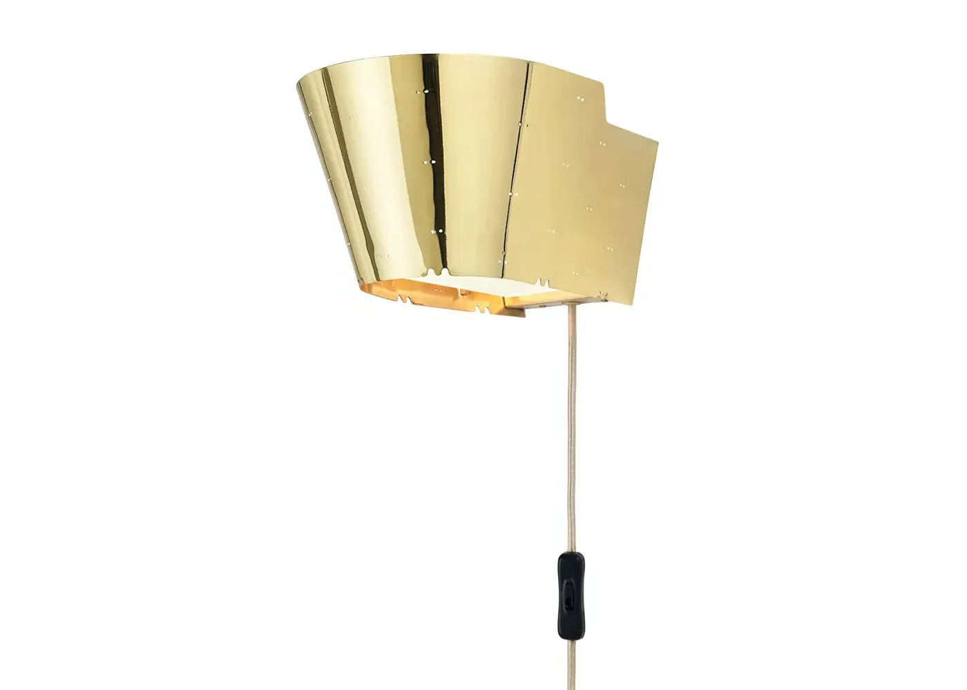 Wall Light with Brass Finish - Gold, Metal