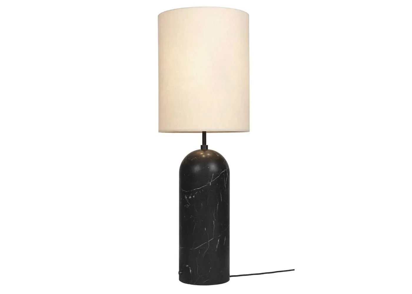 XL Floor Lamp with Canvas Shade - Black, Marble image