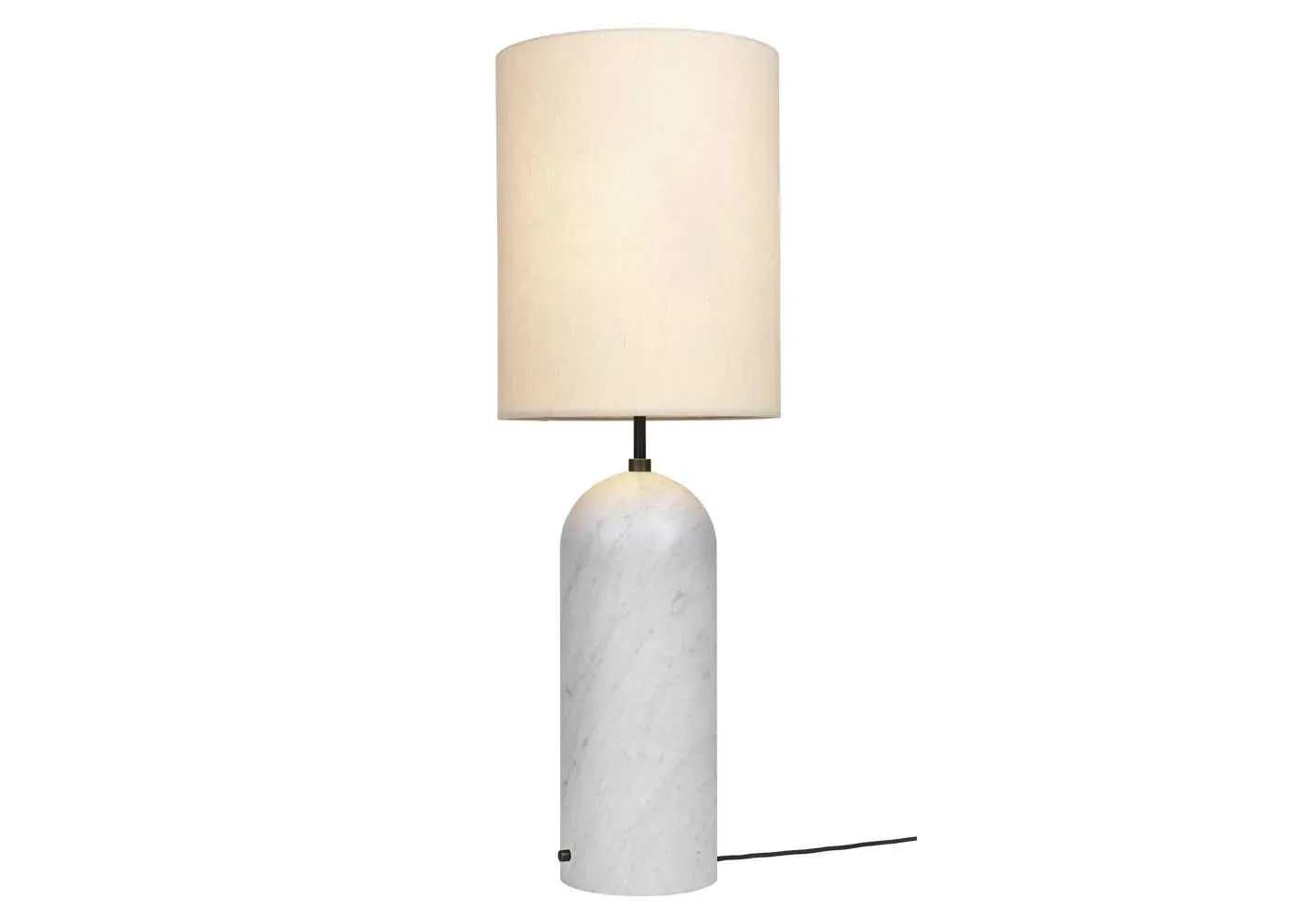 XL Floor Lamp with Canvas Shade - White, Marble