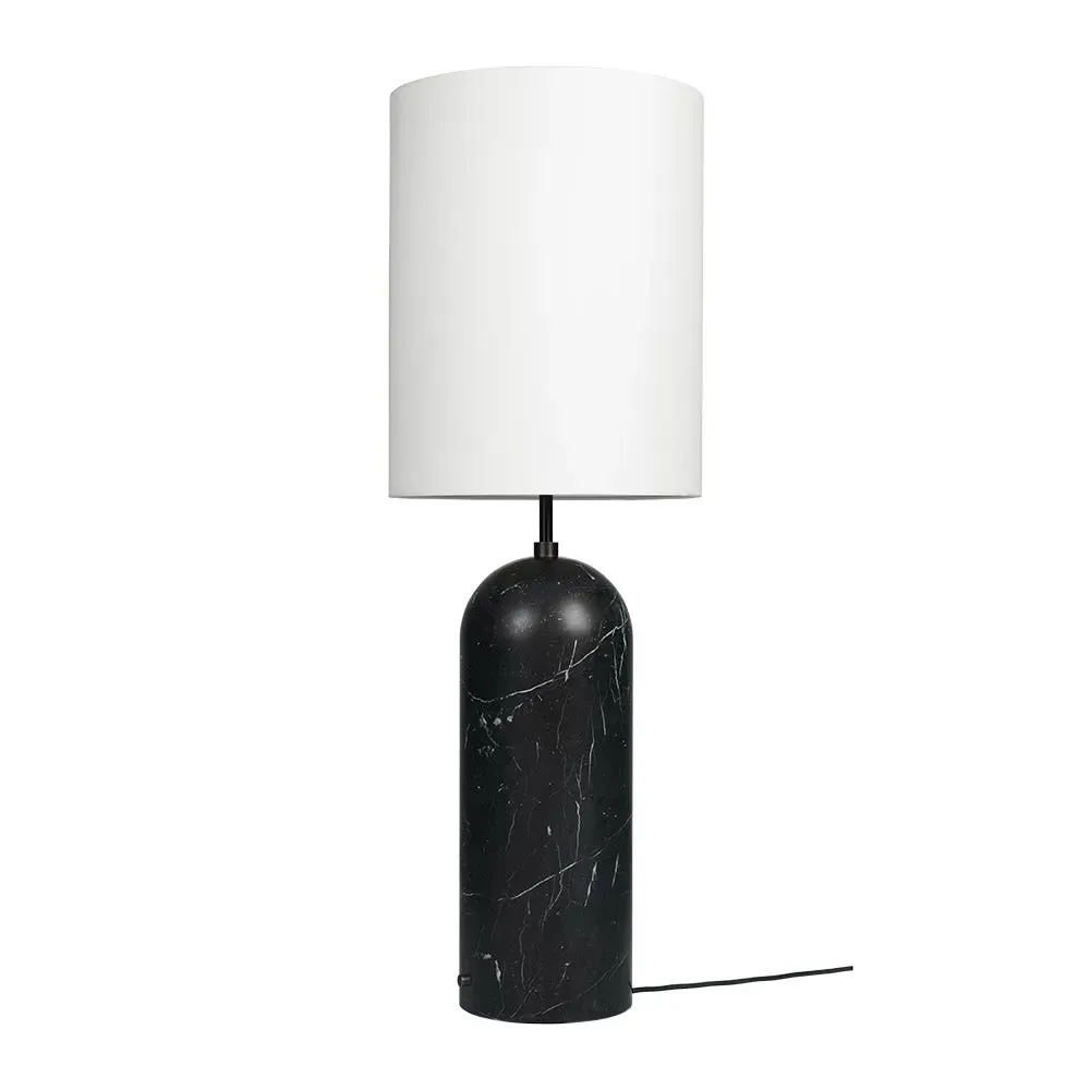 XL Floor Lamp with White Shade - Black, Marble