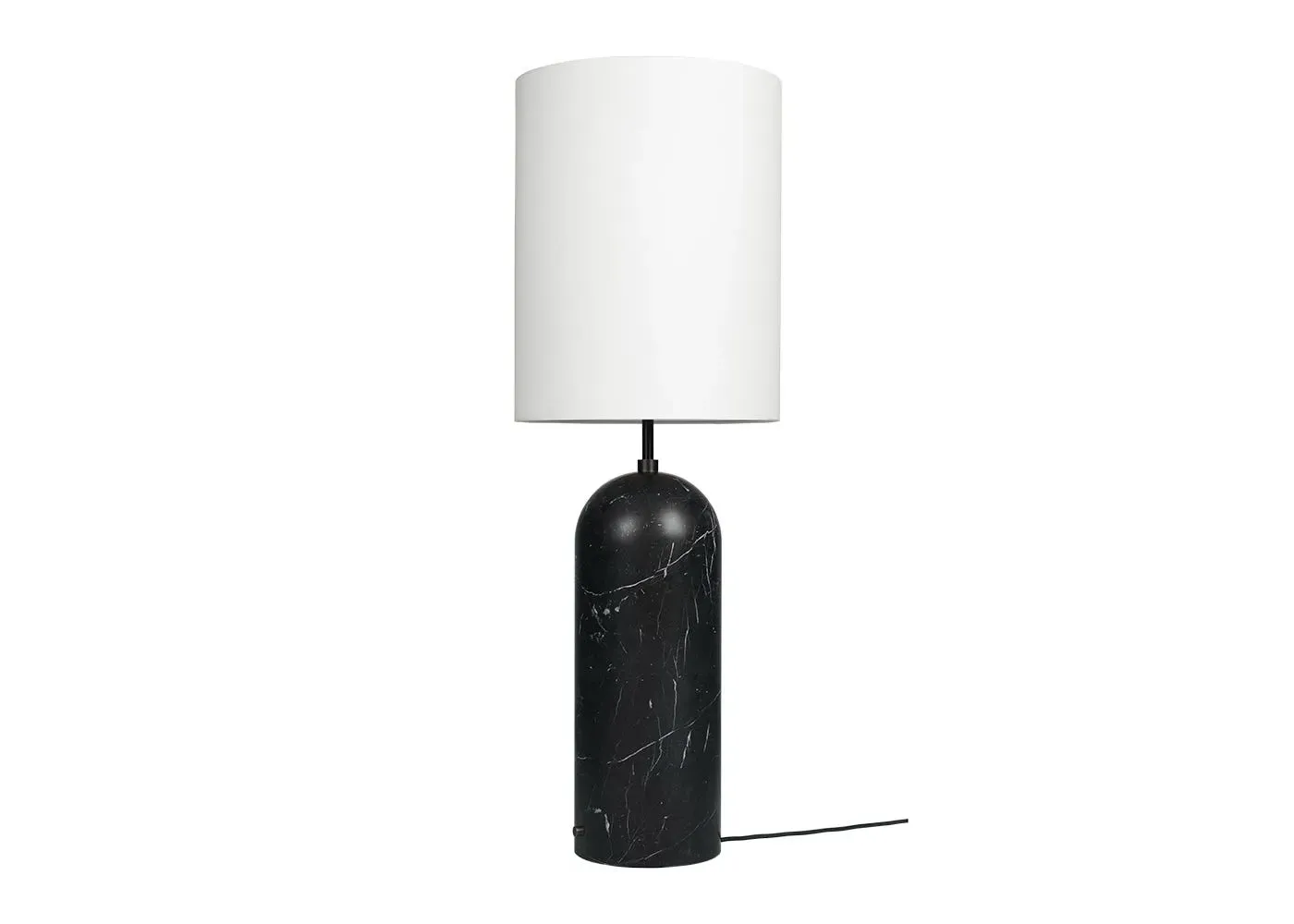 XL Floor Lamp with White Shade - Black, Marble