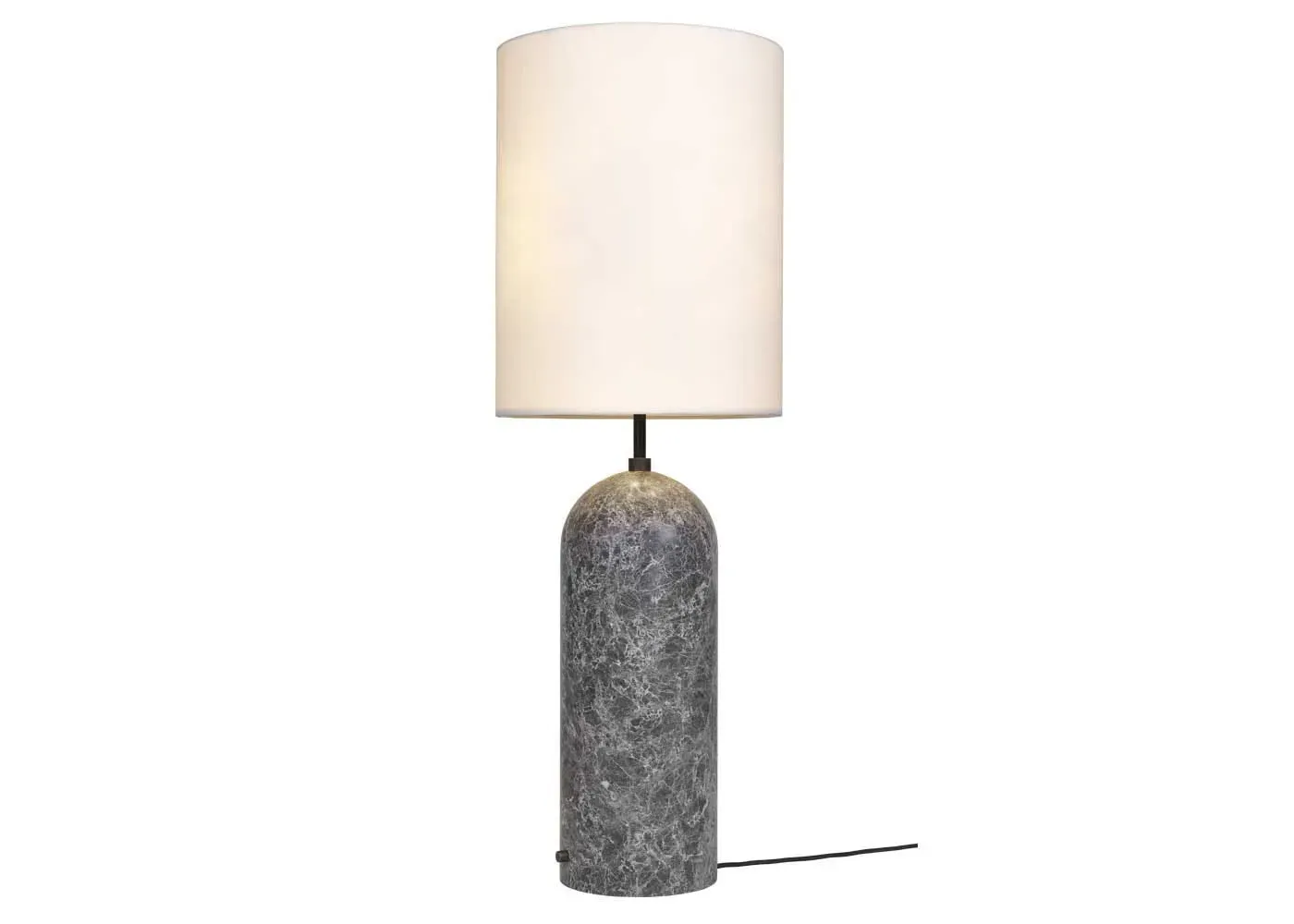 XL Floor Lamp with White Shade - Grey, Marble