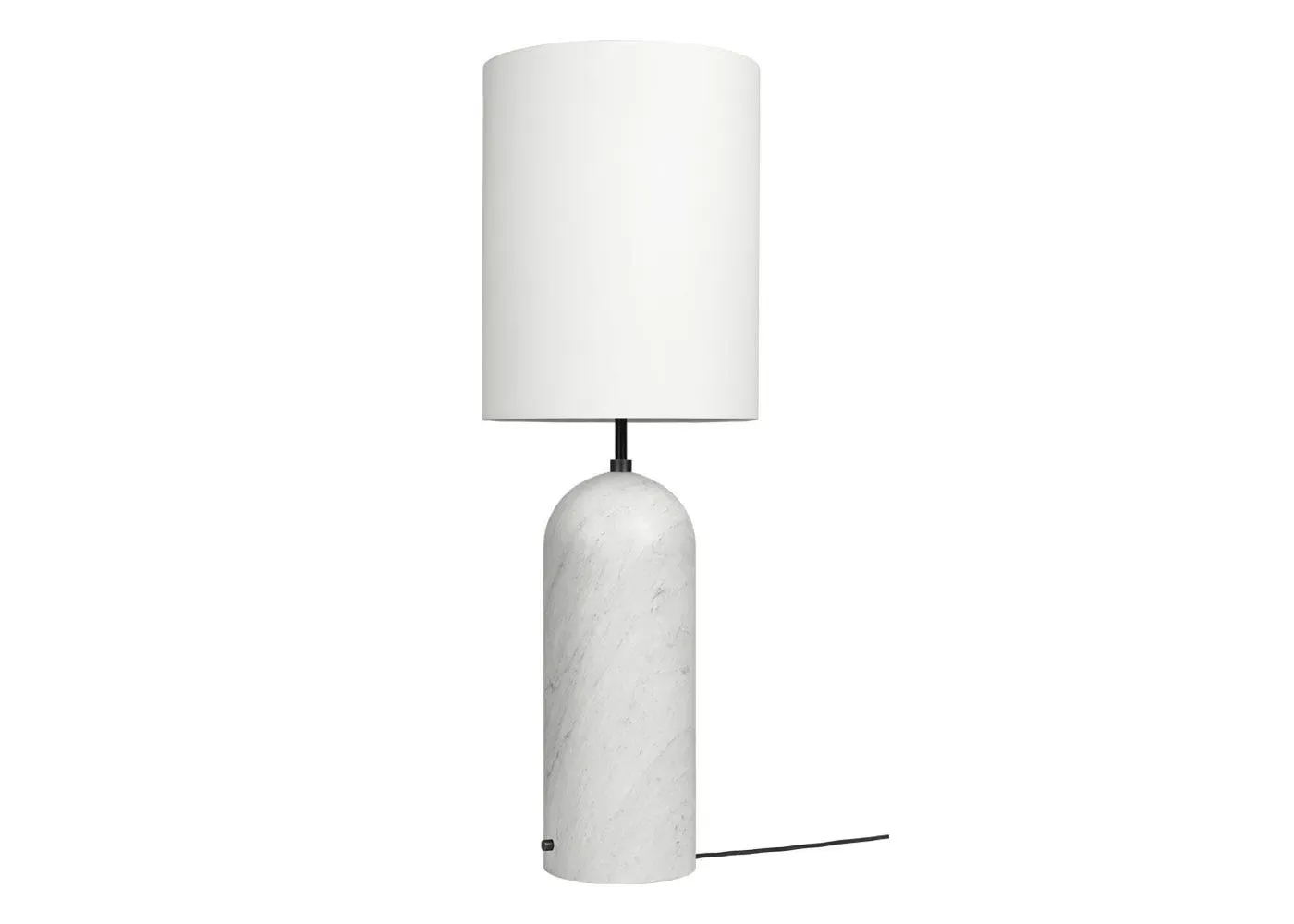 XL Floor Lamp with White Shade - White, Marble