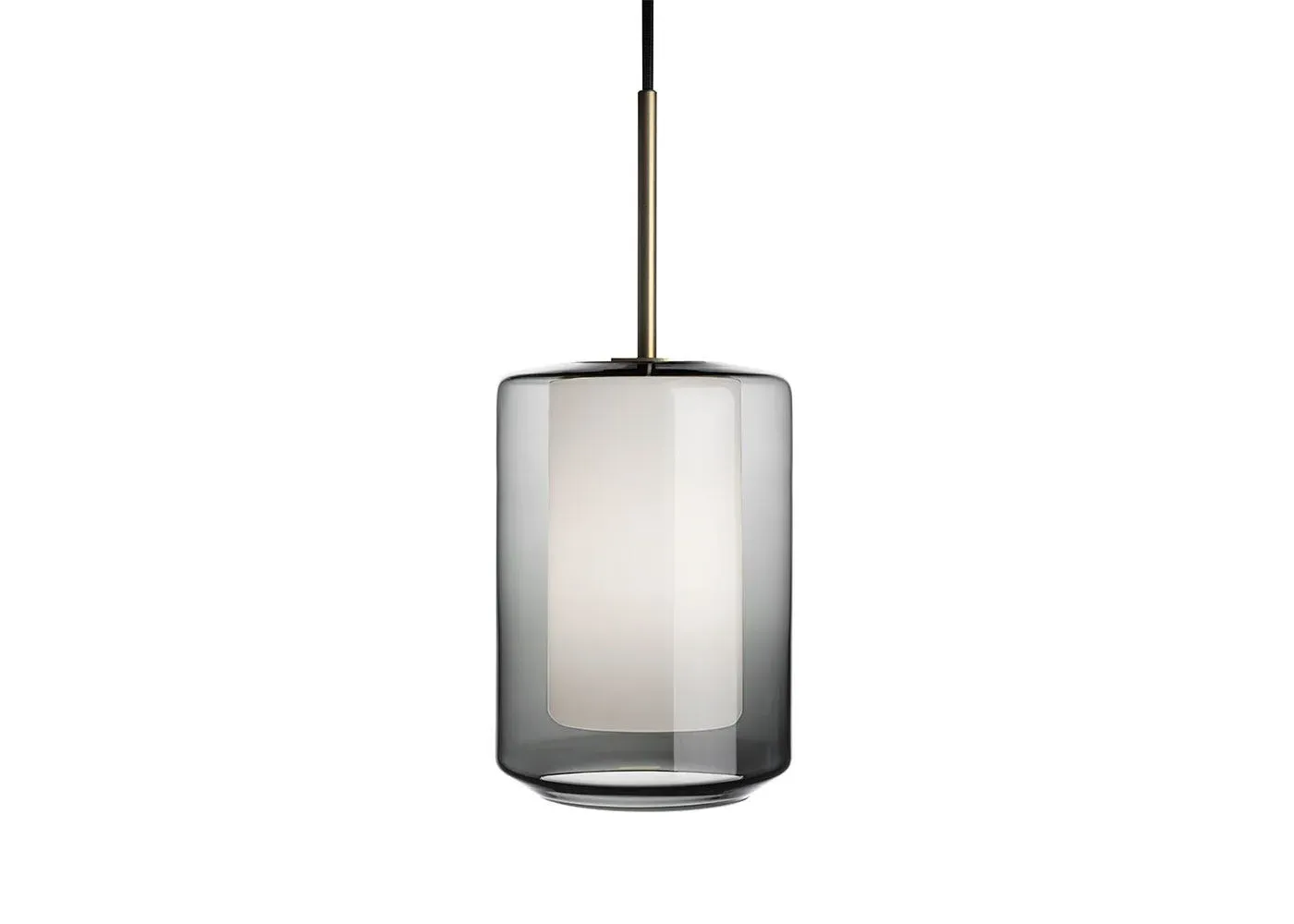 Archive Pendant Light - Grey, Glass & Brass