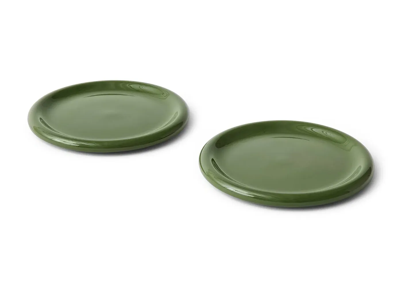 2-Piece Dinner Plate Set - Green, Ceramic