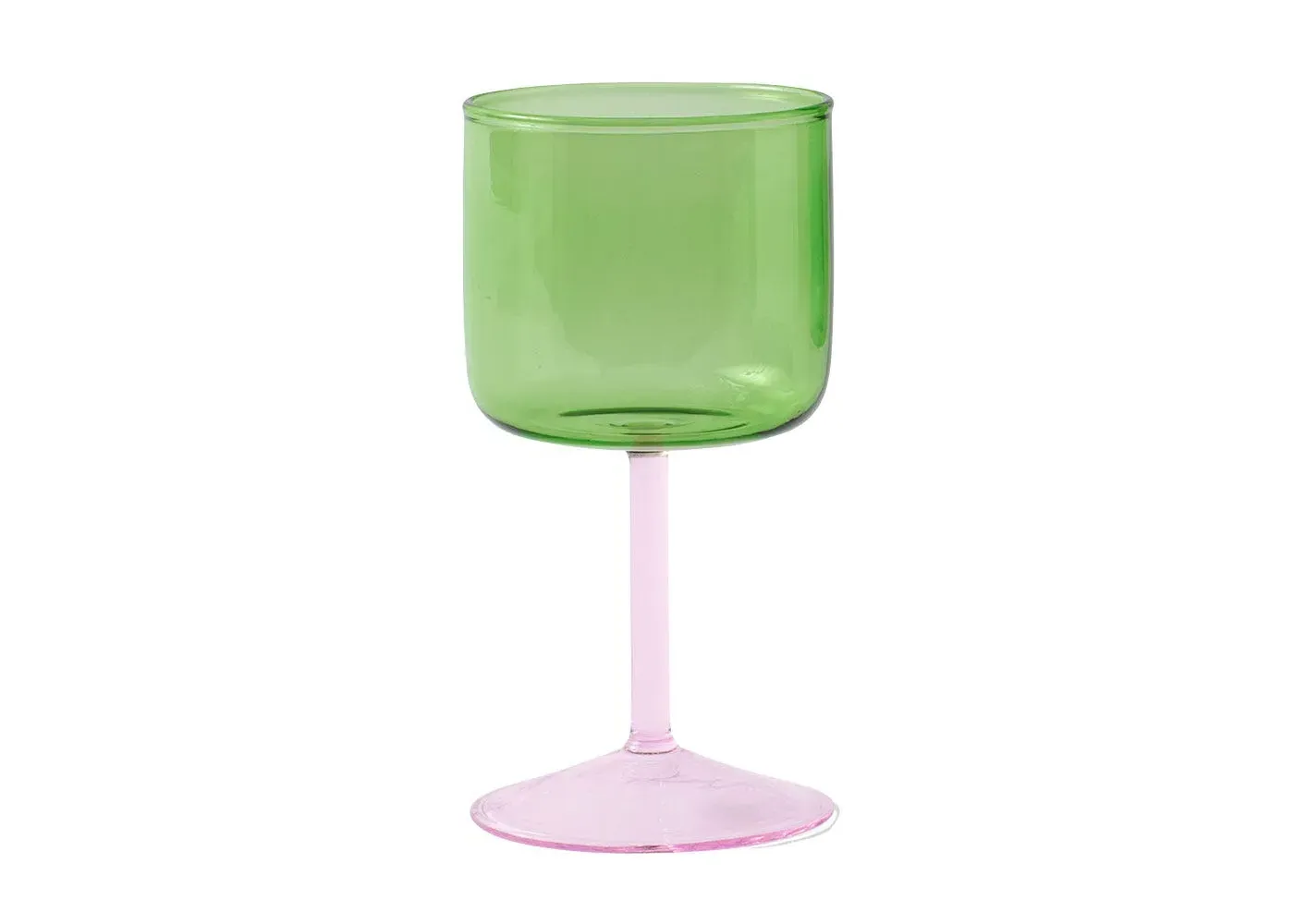 2-Piece Wine Glass Set - Green & Pink, Glass image