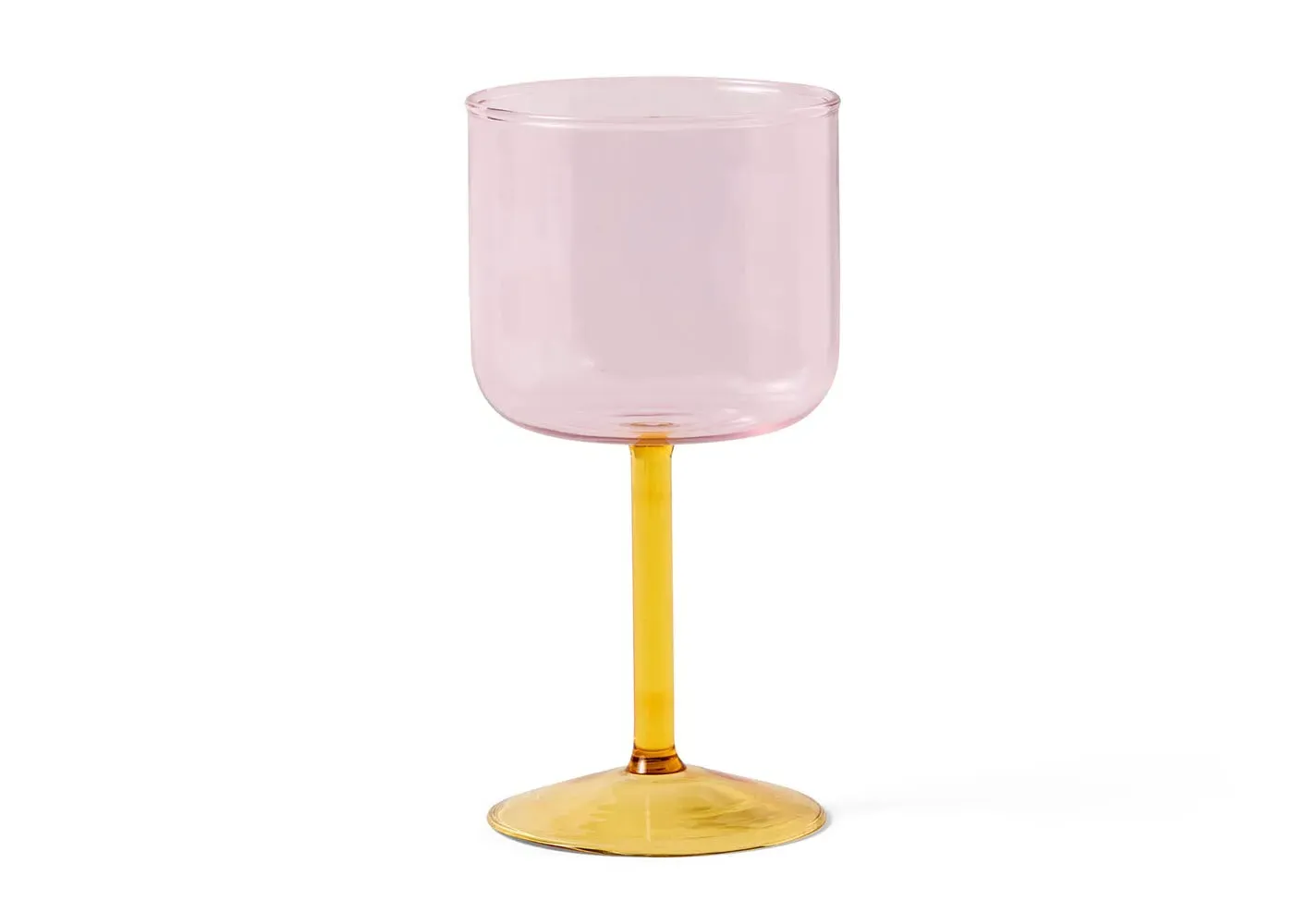 2-Piece Wine Glass Set - Pink & Yellow, Glass