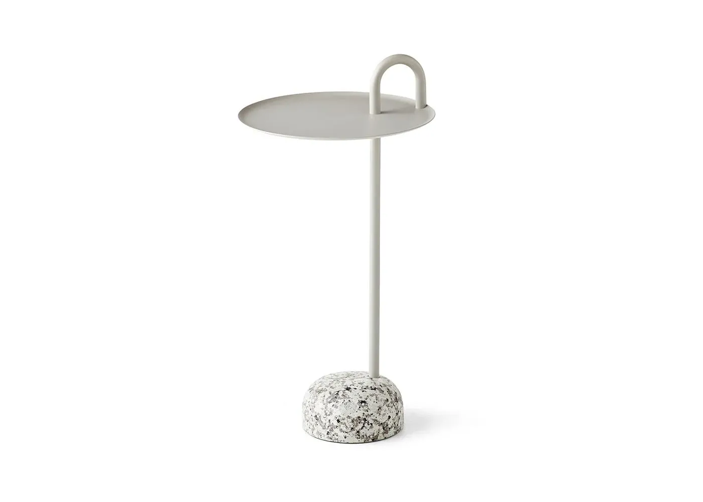 Bowler Side Table with Granite Base - Beige image