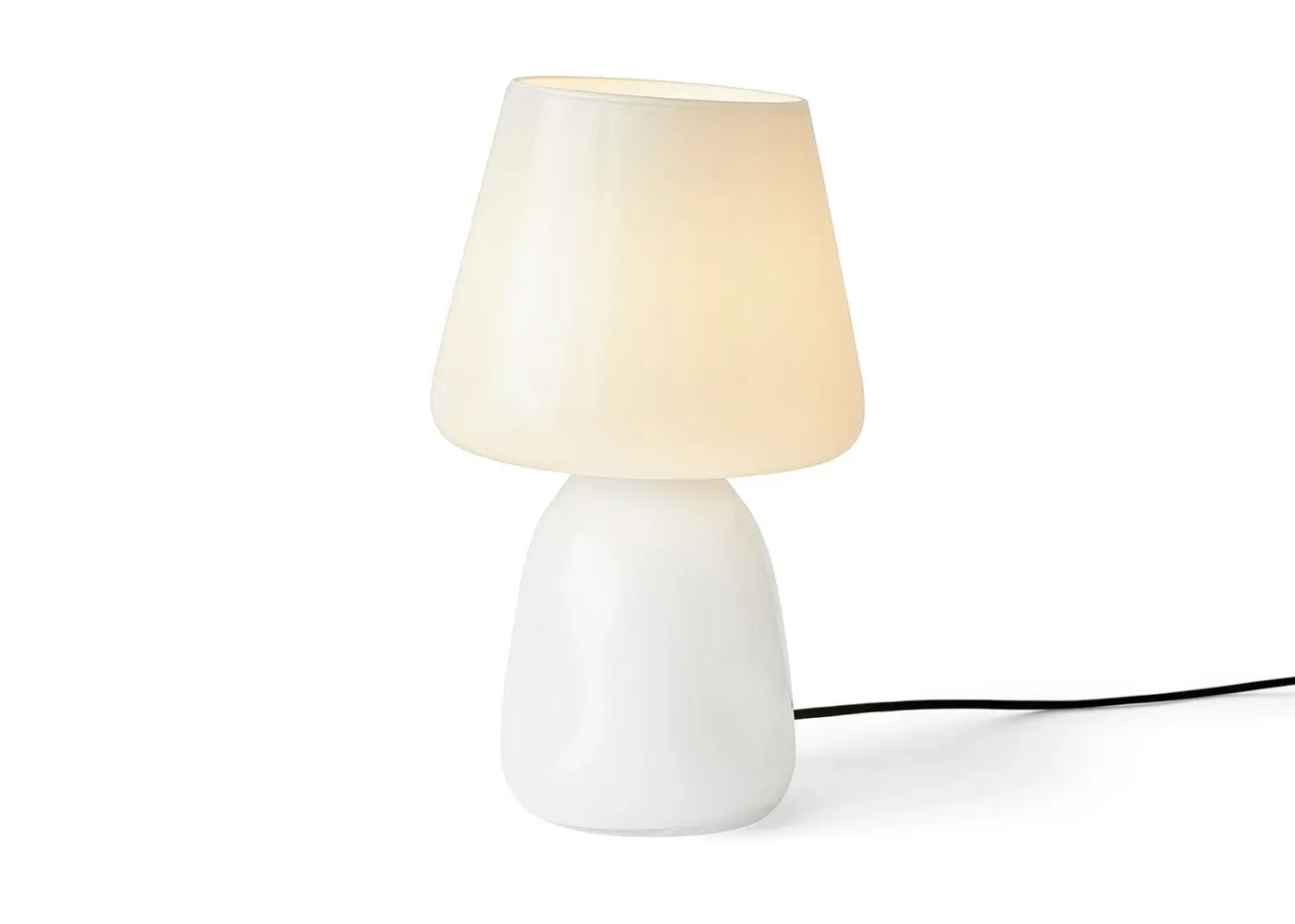 Glass Table Lamp with Shade - White image