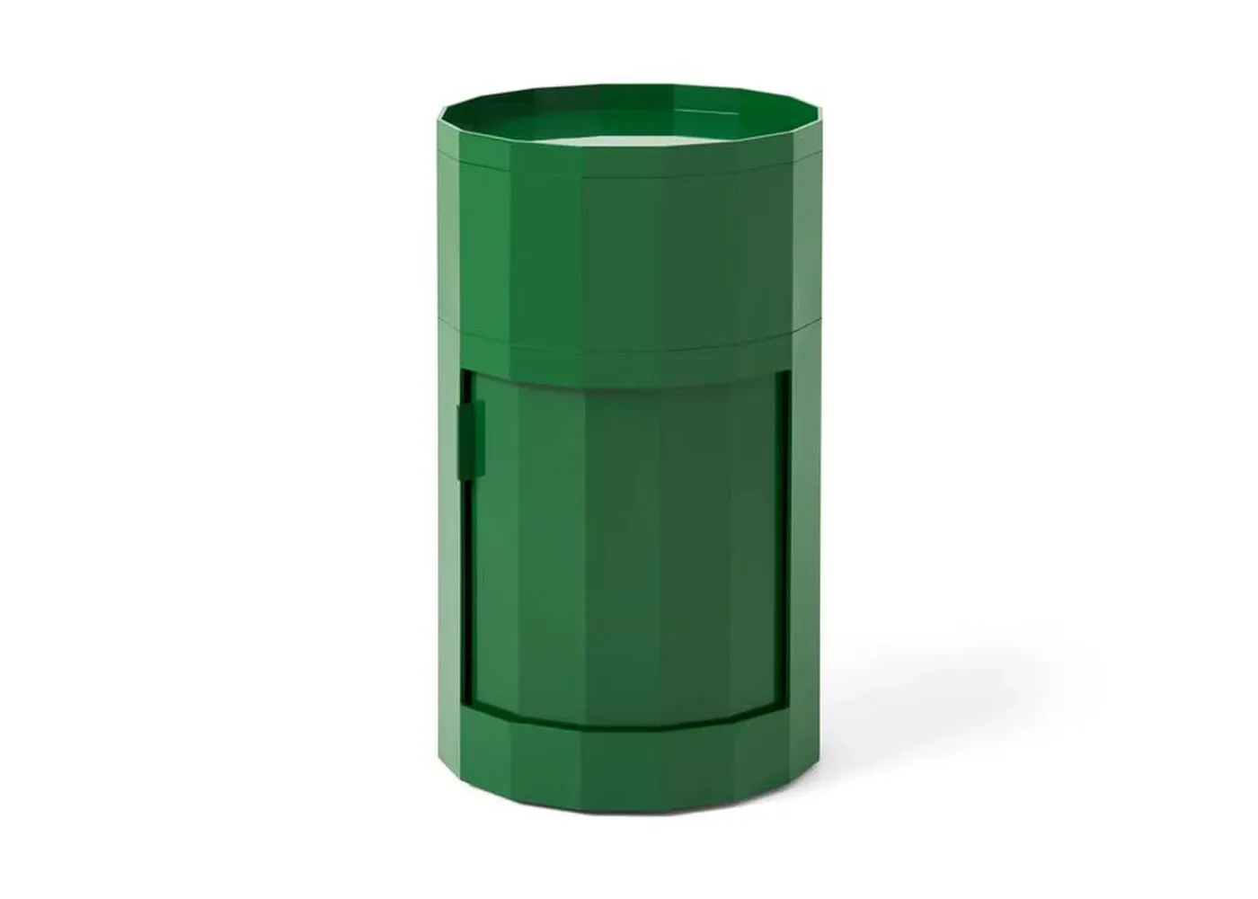 High Cabinet with Faceted Design - Spinach