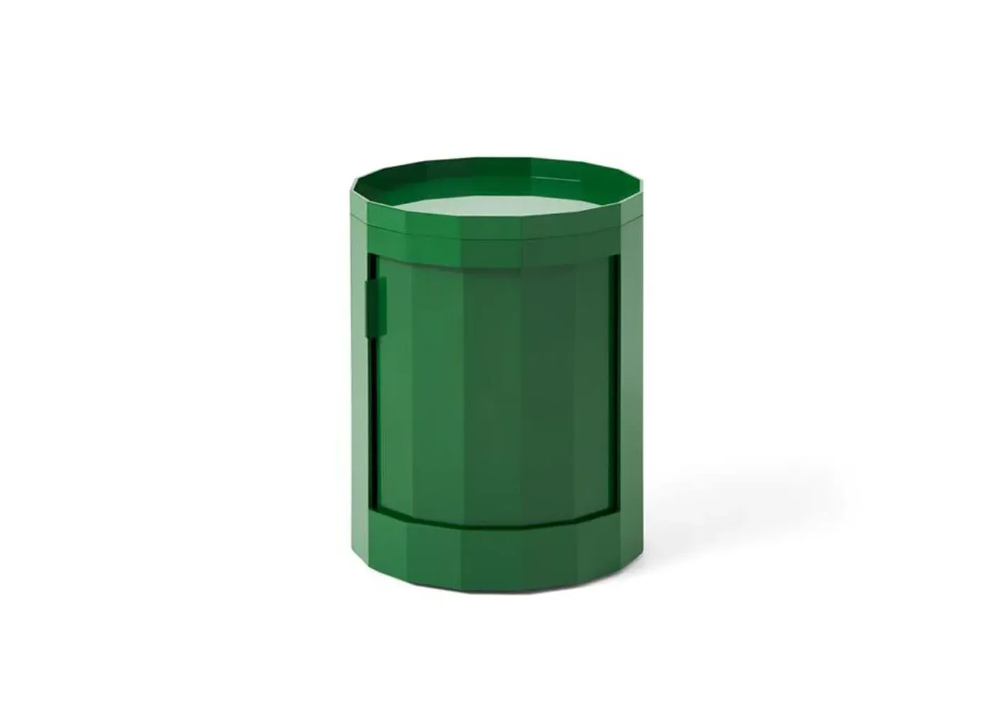 Low Cabinet with Faceted Design - Spinach Green