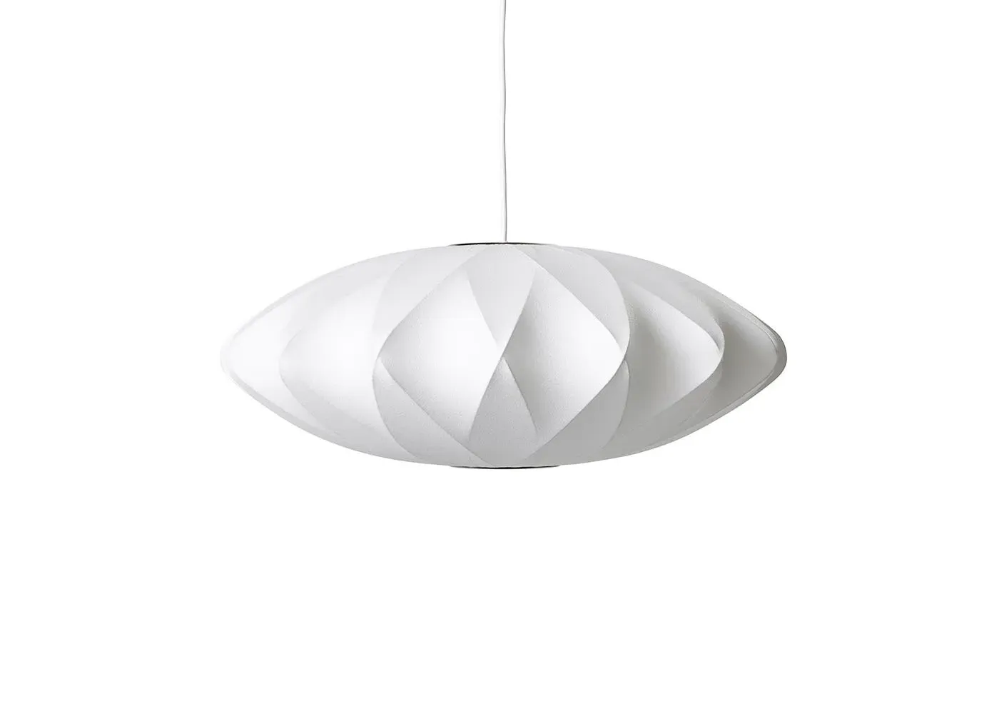 Medium Saucer Crisscross Bubble Pendant - White