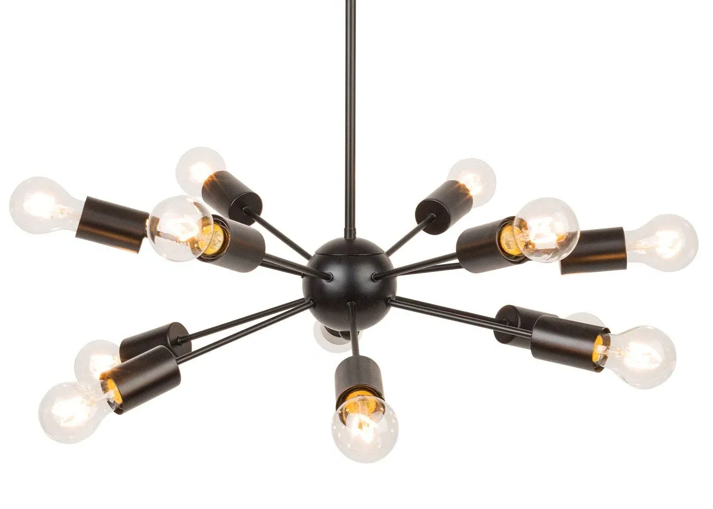12-Light Chandelier with Junction Design - Black image