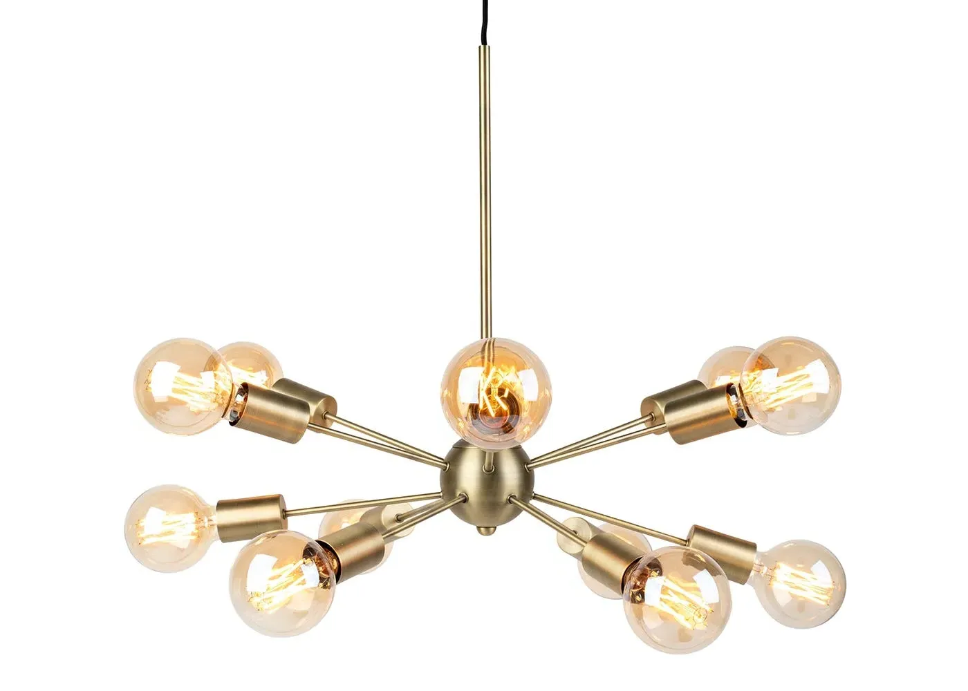 12-Light Chandelier with Junction Design - Brass