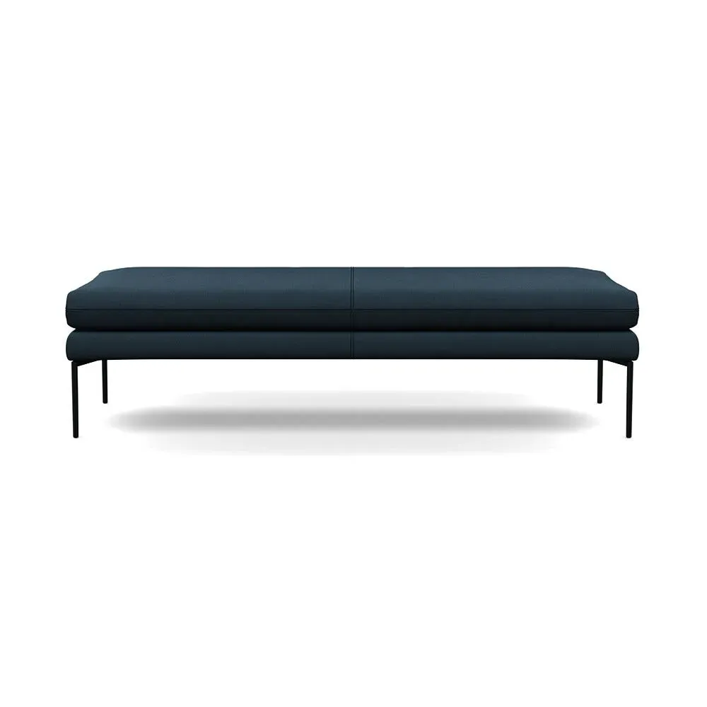 160cm Bench with Memory Foam - Blue, Cotton image