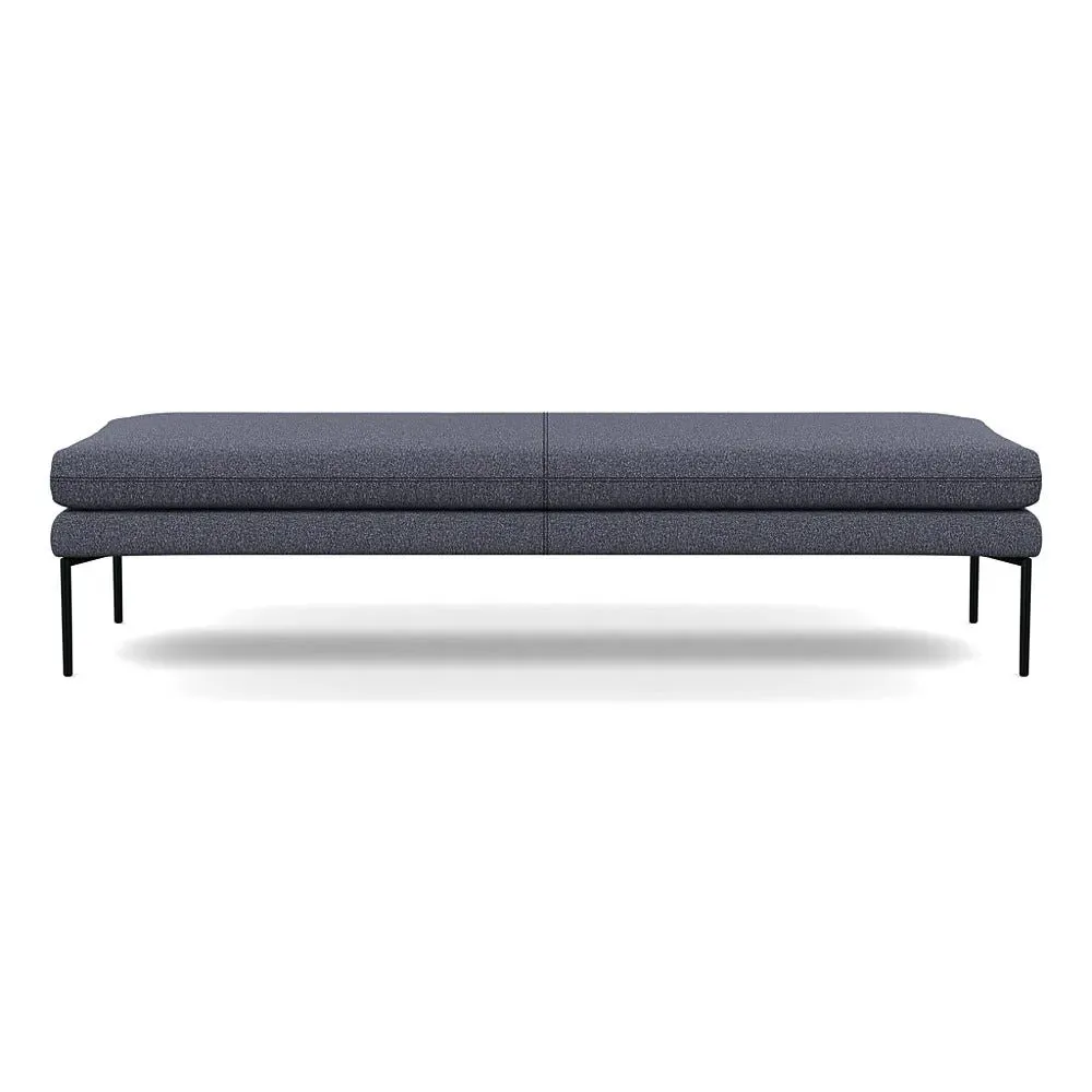 180cm Bench with Memory Foam - Blue, Boucle