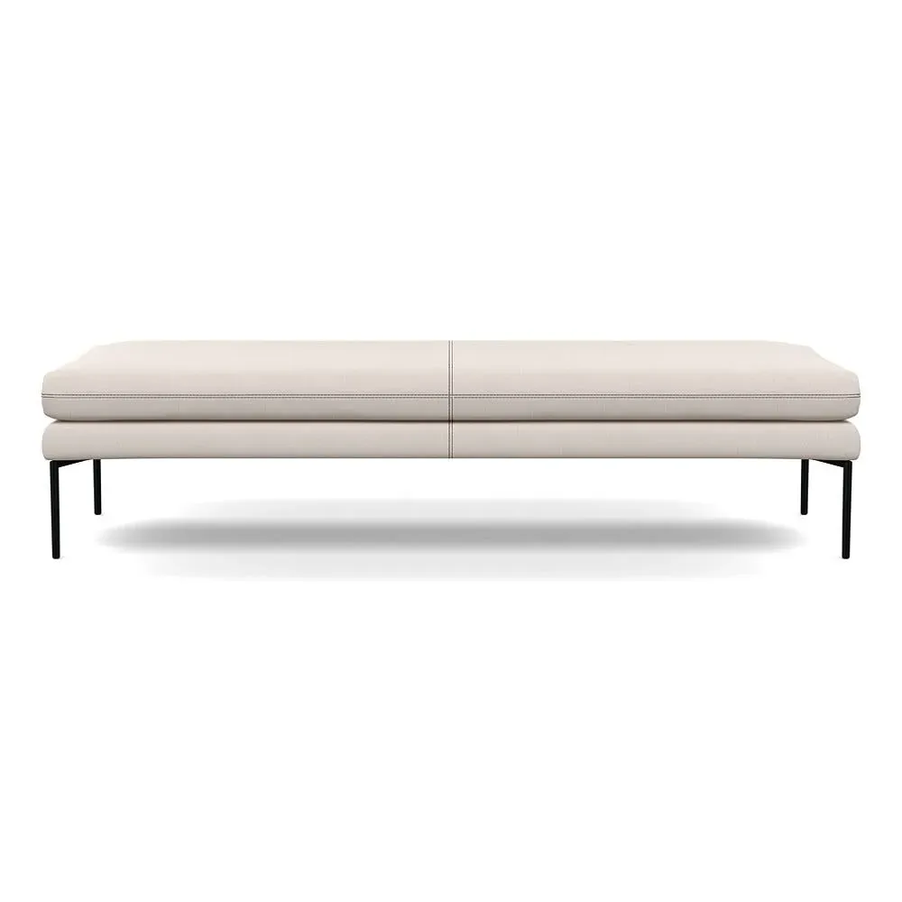 180cm Bench with Memory Foam - Cream, Cotton