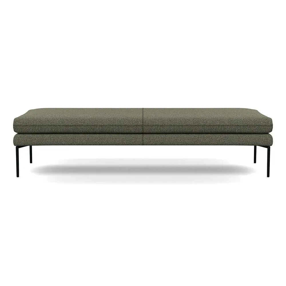 180cm Bench with Memory Foam - Green, Boucle