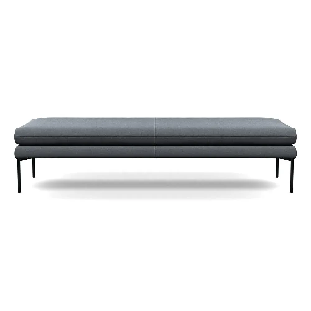 180cm Bench with Memory Foam - Grey, Cotton