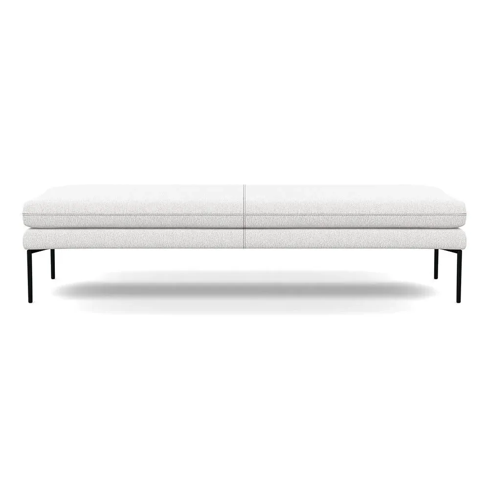 180cm Bench with Memory Foam - White, Boucle