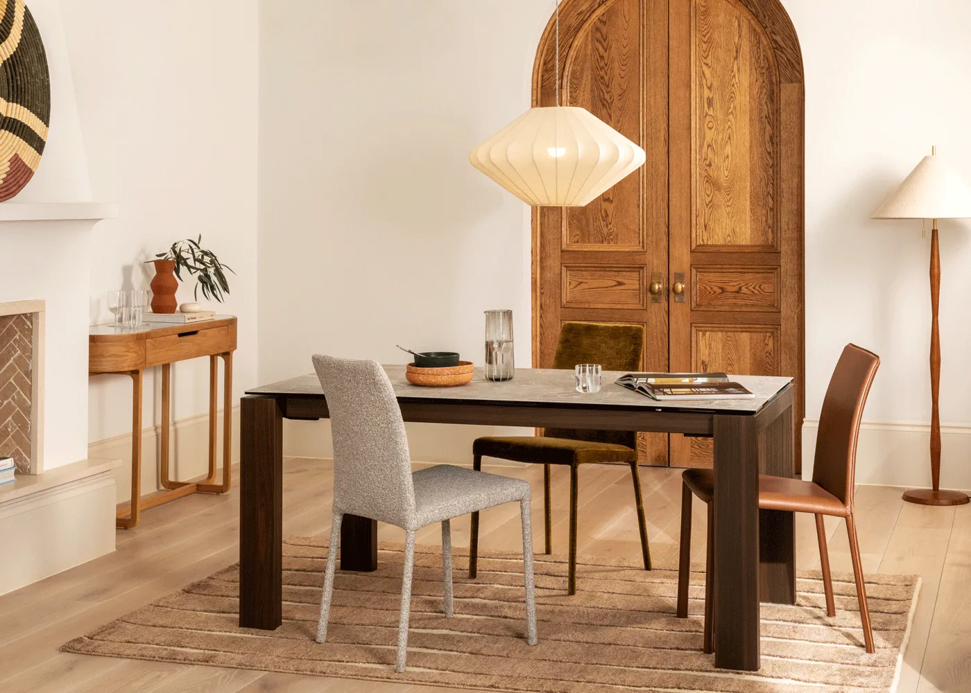 180cm Dining Table - Bronze, Walnut