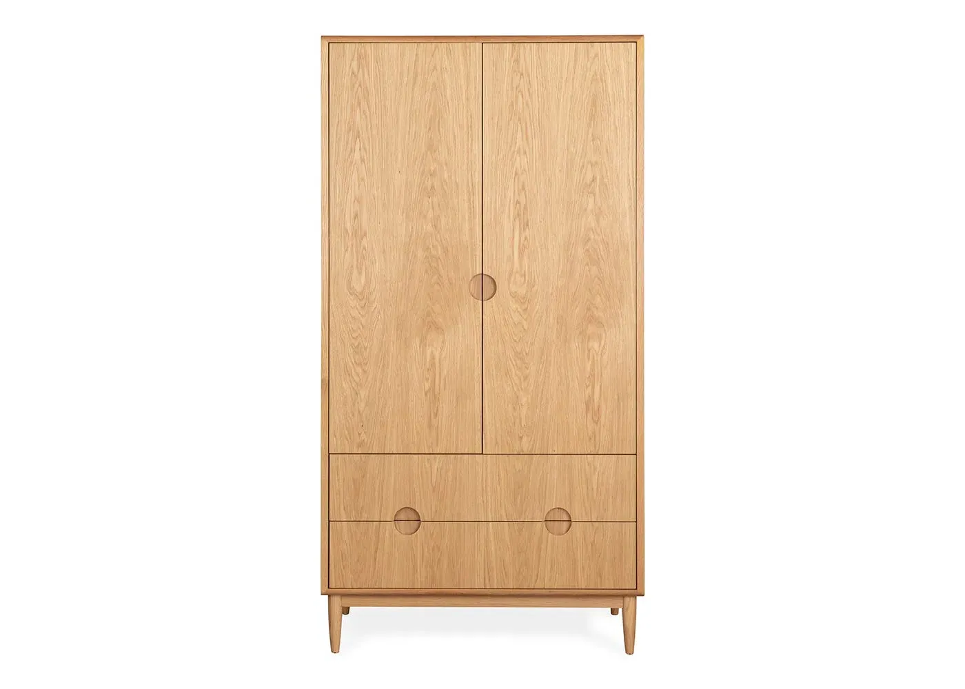 2 Door Wardrobe - Oak, Solid Wood image