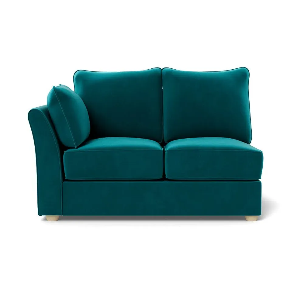 2-Seater Corner Unit RHF - Blue, Smart Velvet