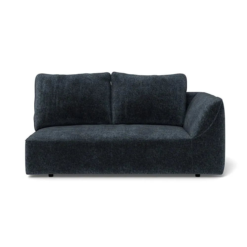 2-Seater LHF Sofa Unit - Blue, Boucle Velvet