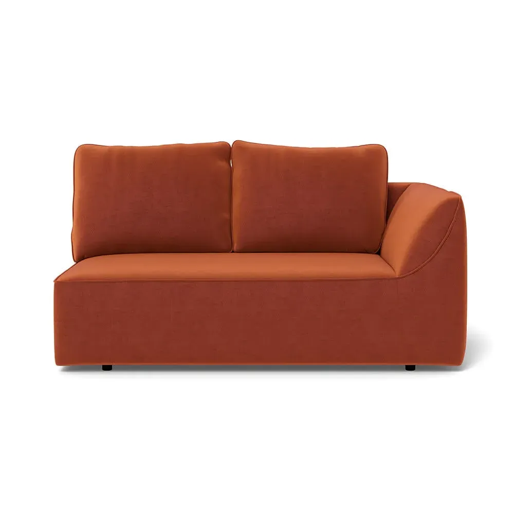 2-Seater LHF Sofa Unit - Brown, Cotton Velvet