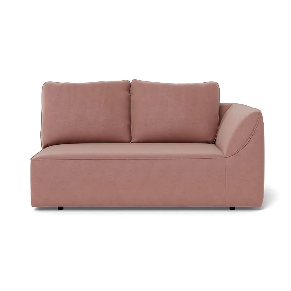 2-Seater LHF Sofa Unit - Natural, Boucle Velvet