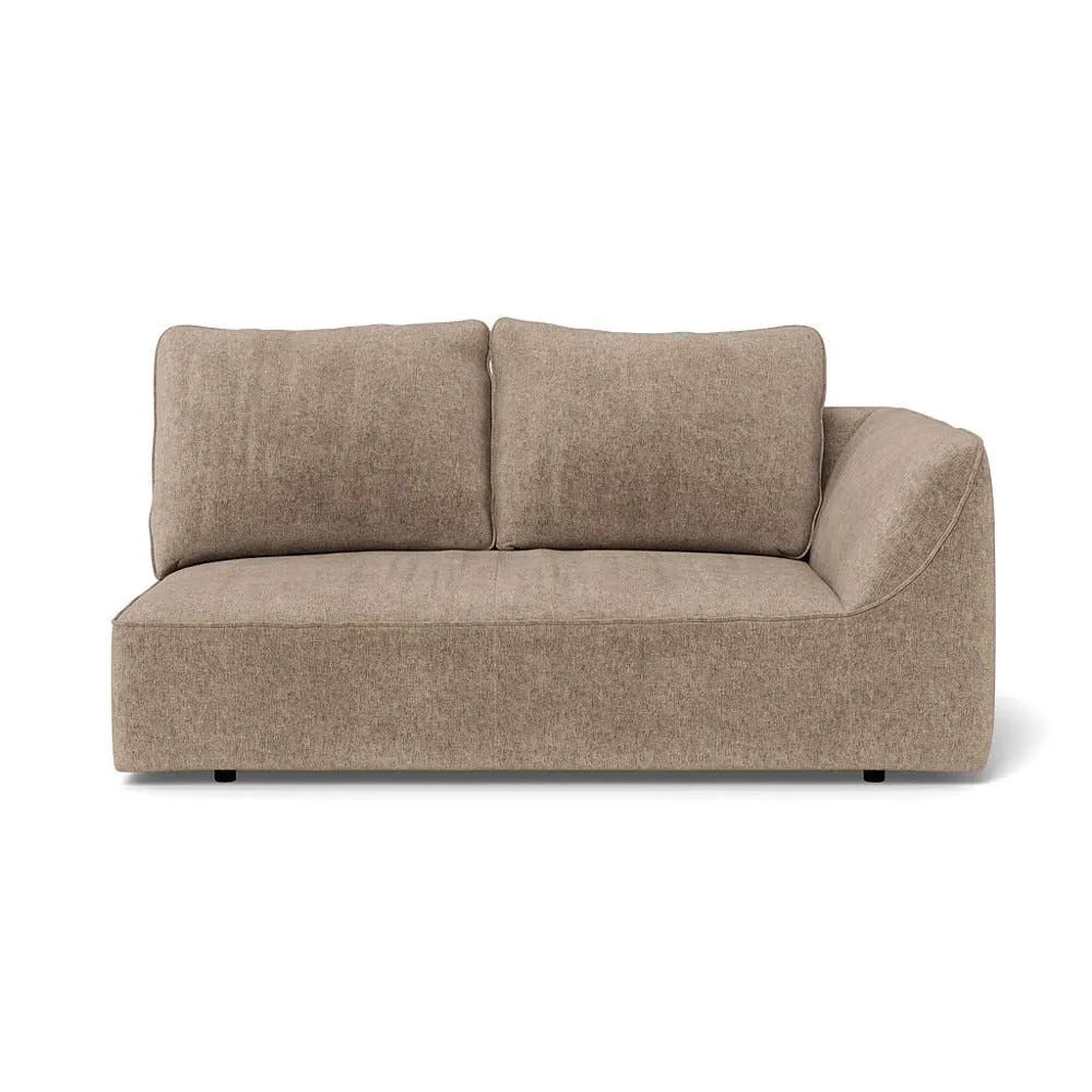 2-Seater LHF Sofa Unit - Natural, Boucle Velvet