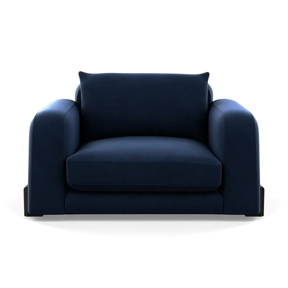2-Seater Loveseat - Blue, Smart Velvet