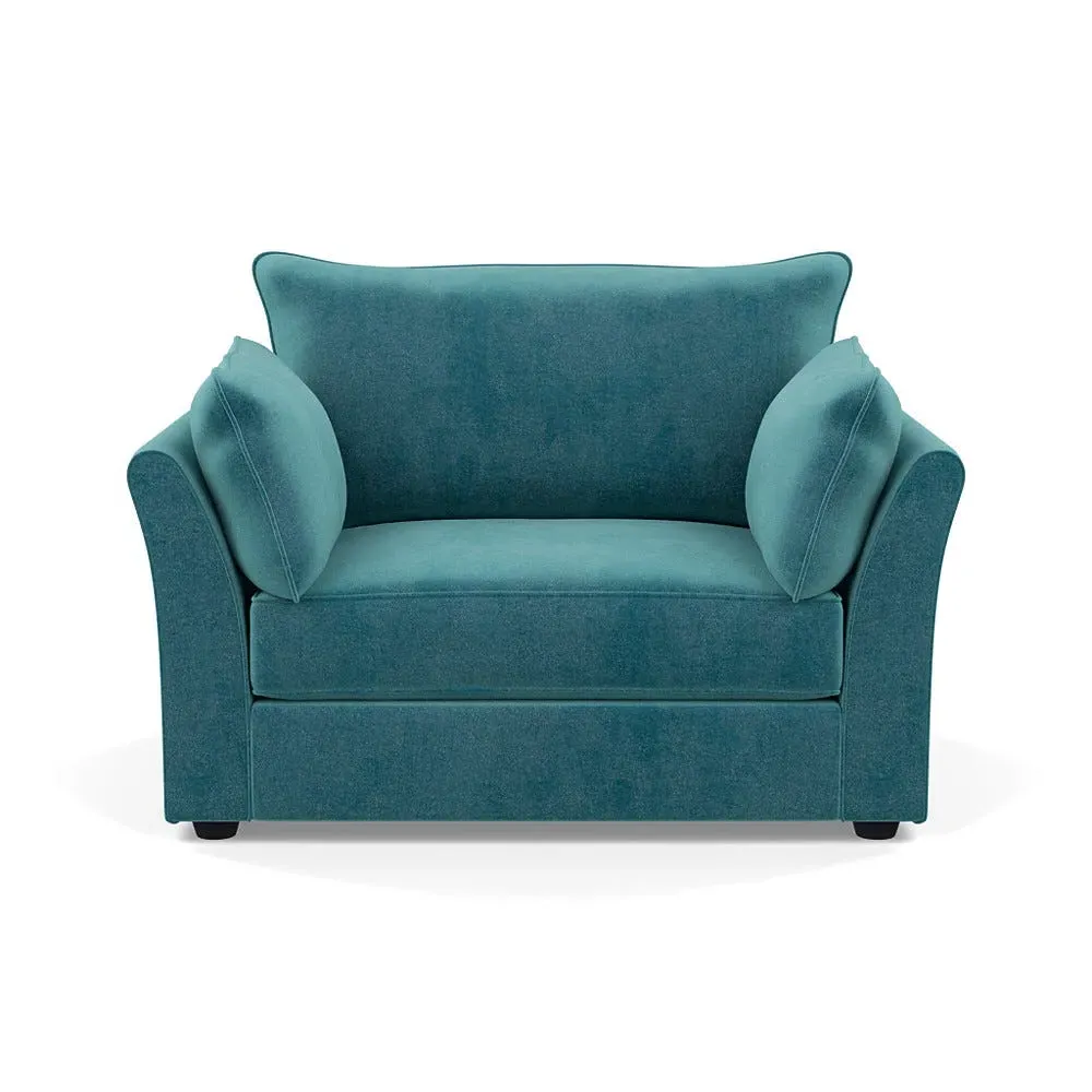2-Seater Loveseat - Blue, Velvet image