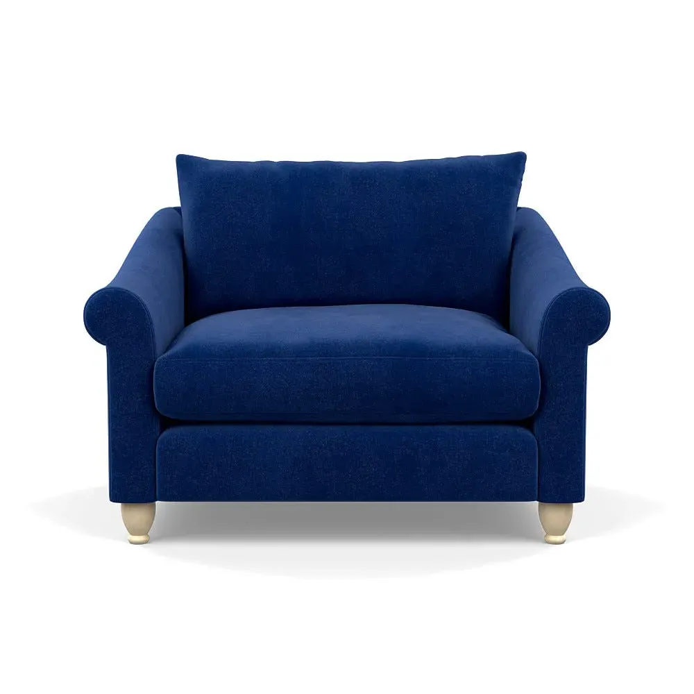 2-Seater Loveseat - Blue, Velvet