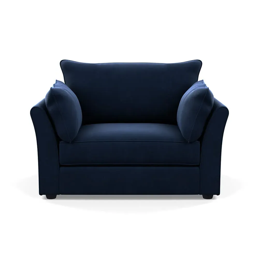 2-Seater Loveseat - Blue, Velvet image