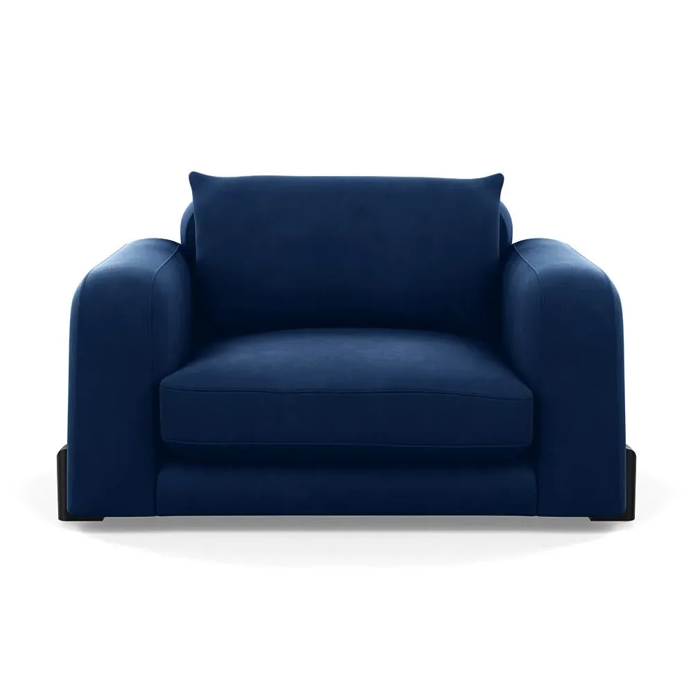 2-Seater Loveseat - Blue, Velvet