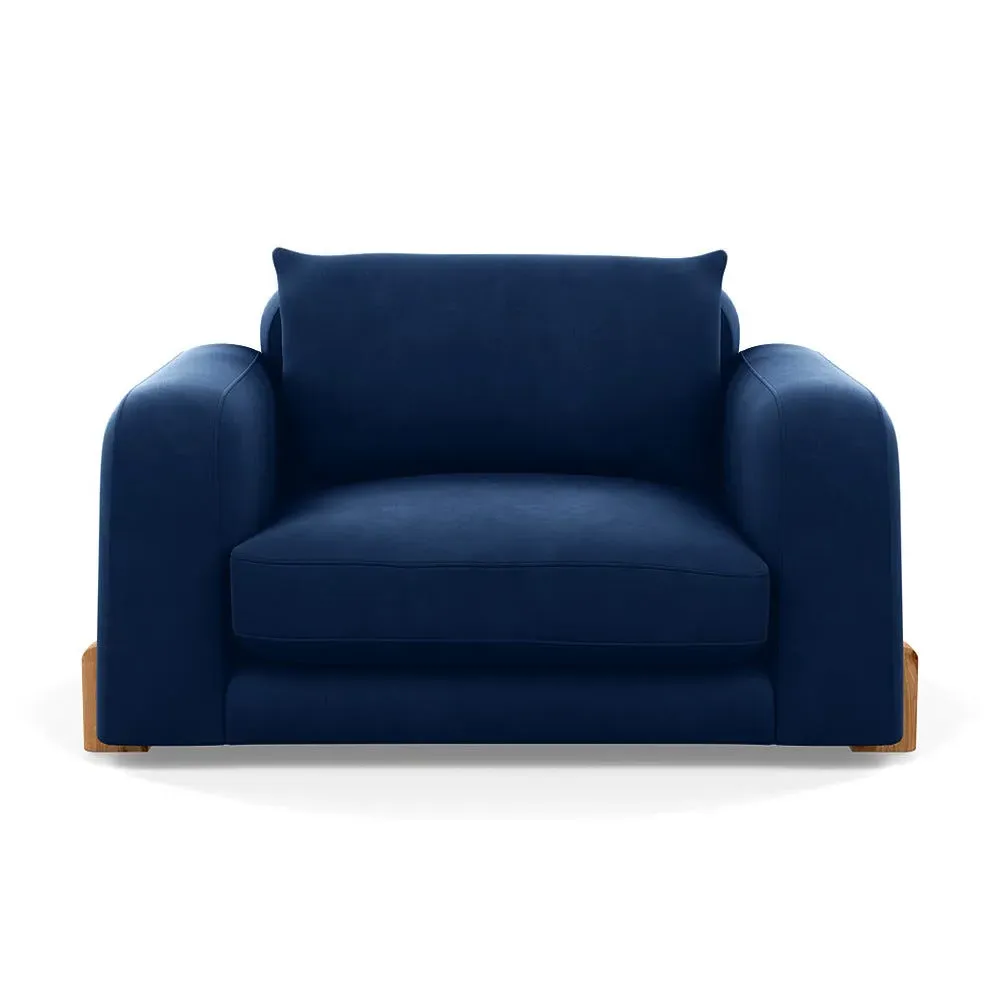2-Seater Loveseat - Blue, Velvet