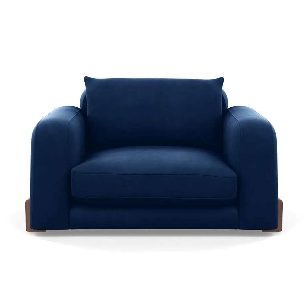 2-Seater Loveseat - Blue, Velvet