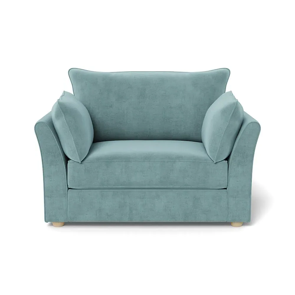 2-Seater Loveseat - Blue, Velvet