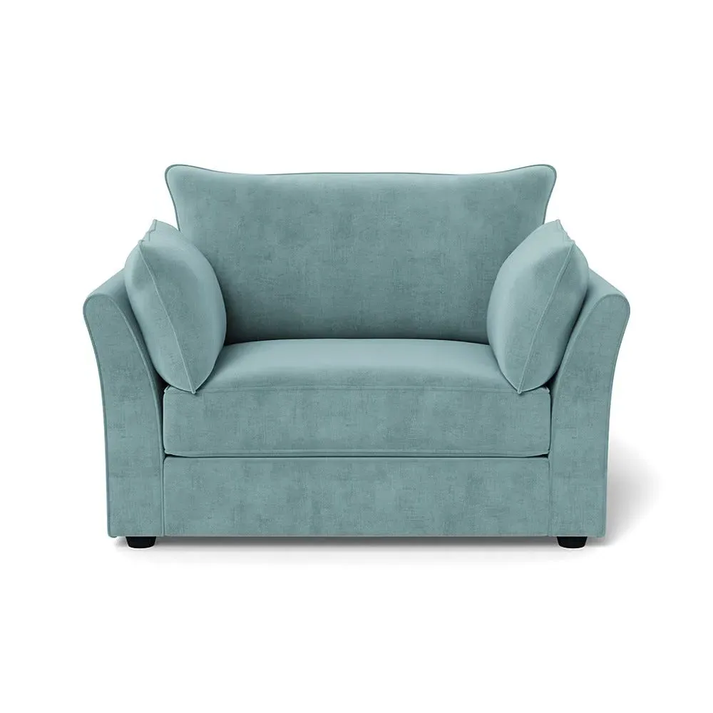 2-Seater Loveseat - Blue, Velvet image