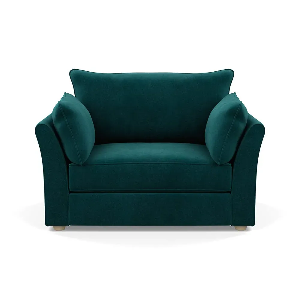 2-Seater Loveseat - Blue, Velvet