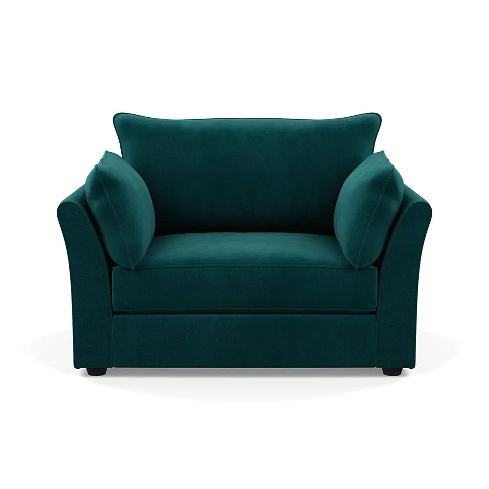 2-Seater Loveseat - Blue, Velvet image