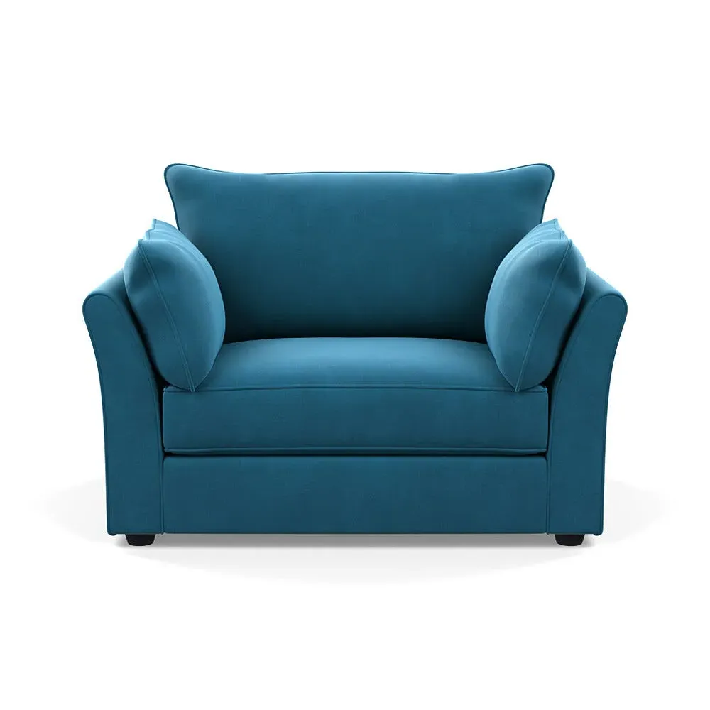 2-Seater Loveseat - Blue, Velvet image