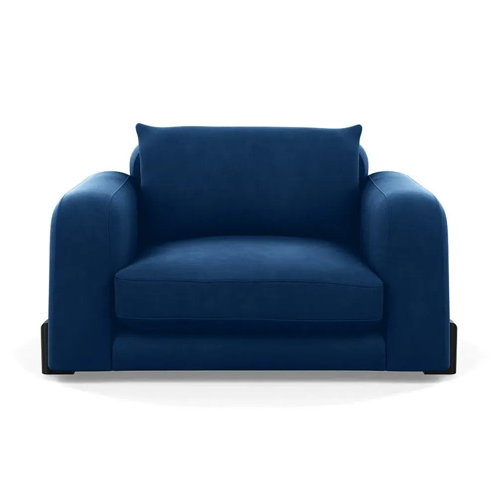 2-Seater Loveseat - Blue, Velvet