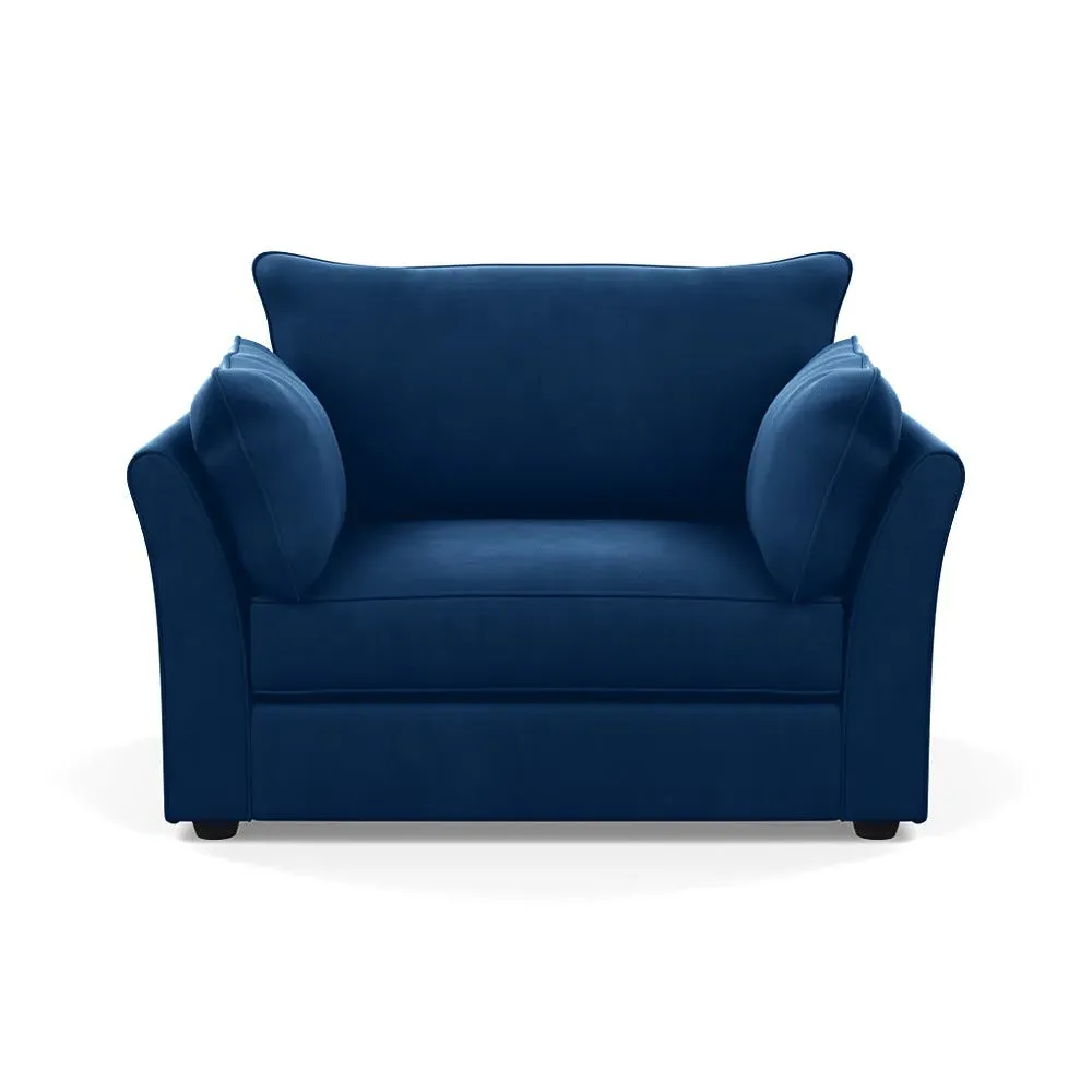 2-Seater Loveseat - Blue, Velvet image
