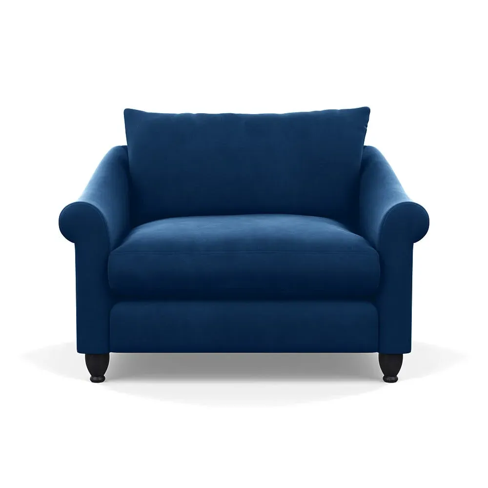 2-Seater Loveseat - Blue, Velvet